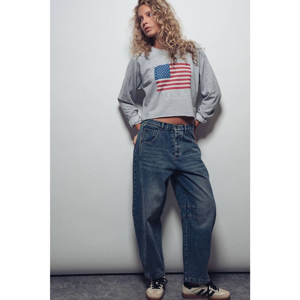 Urban Daizy Light Dirty Wash Barrel Leg Jeans - Picture 5 of 7